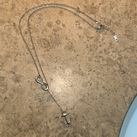 Infinity Anchor Silver Necklace - Picture 2 of 4